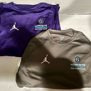 Men’s Jordan Dri-Fit NBA Charlotte Hornets Purple Long Sleeve Shirt Size: Large